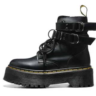 Dr. Martens Jadon Platform Black Leather Ankle Boots