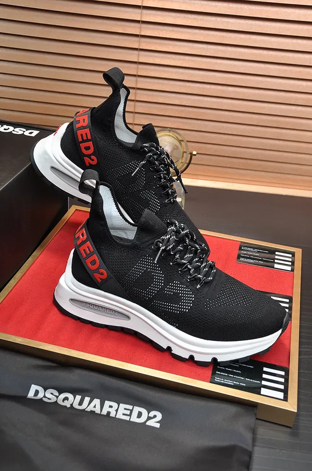 Dsquared2 ICON RED2 Black and White Chunky Sneakers 5