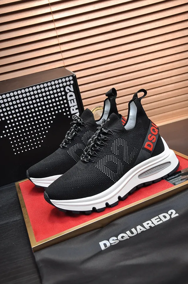 Dsquared2 ICON RED2 Black and White Chunky Sneakers 7