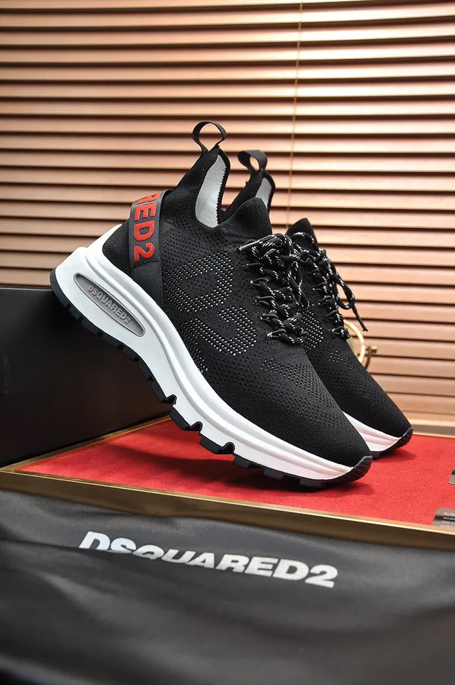 Dsquared2 ICON RED2 Black and White Chunky Sneakers 8