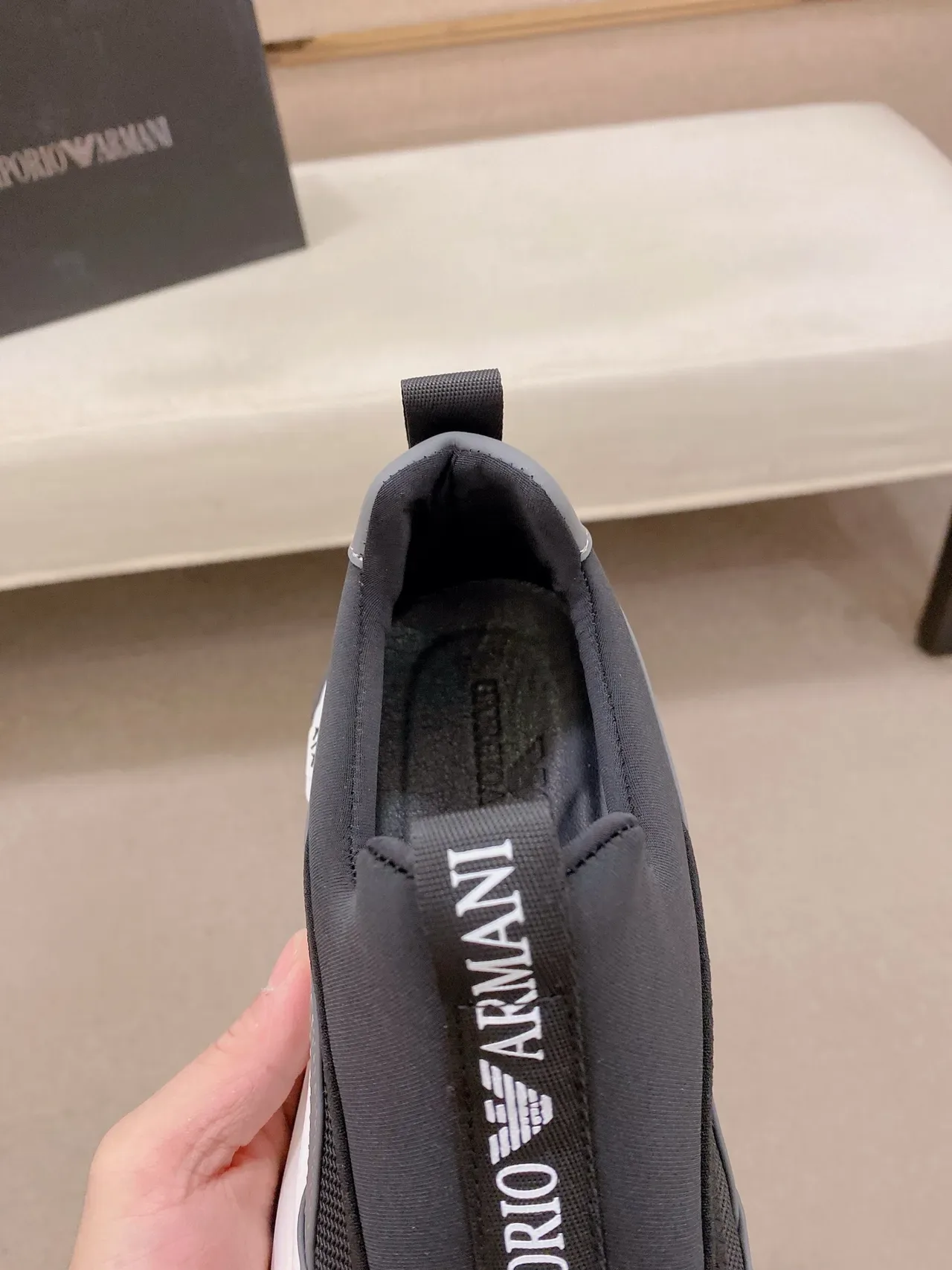 Emporio Armani A|X Tênis lifestyle Slip-On com ajuste de meias 4