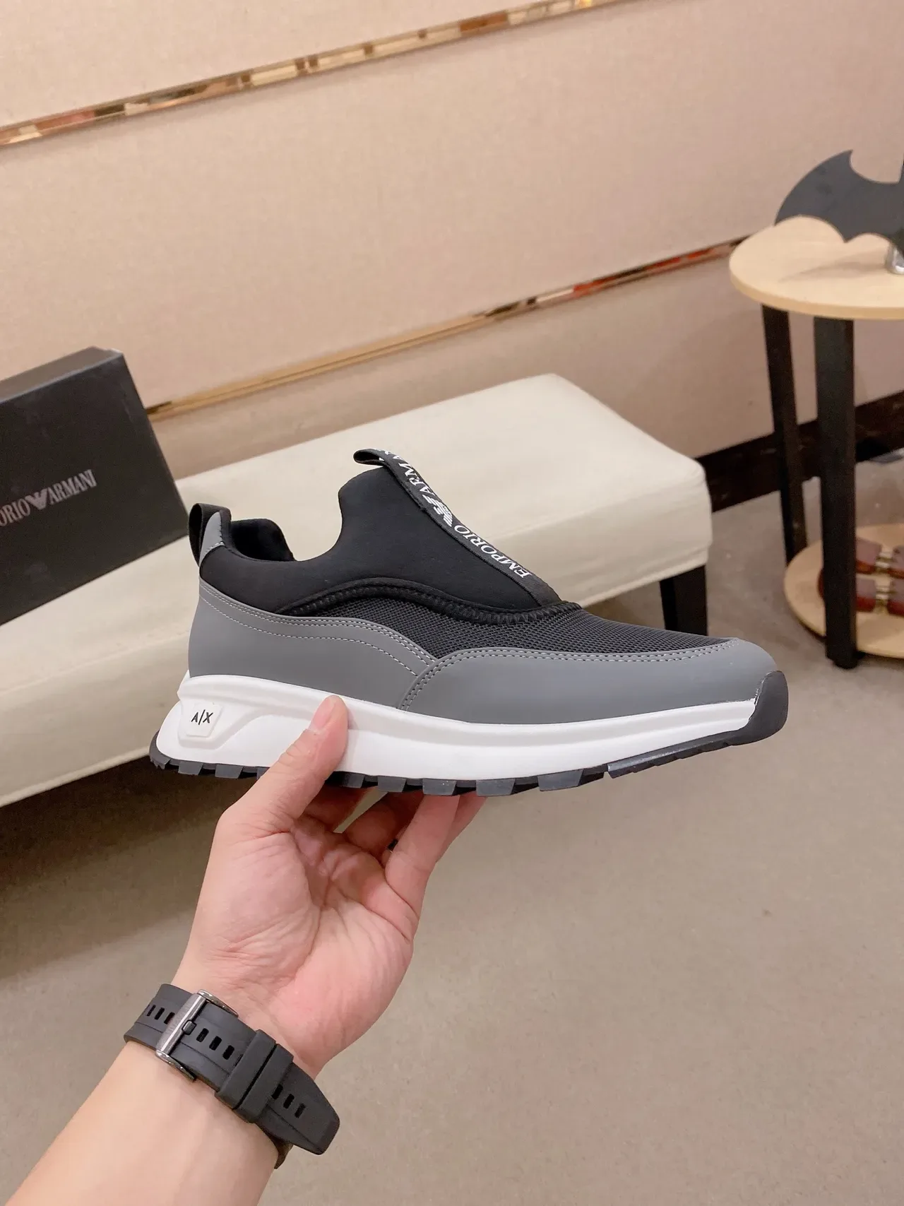 Emporio Armani A|X Tênis lifestyle Slip-On com ajuste de meias 5