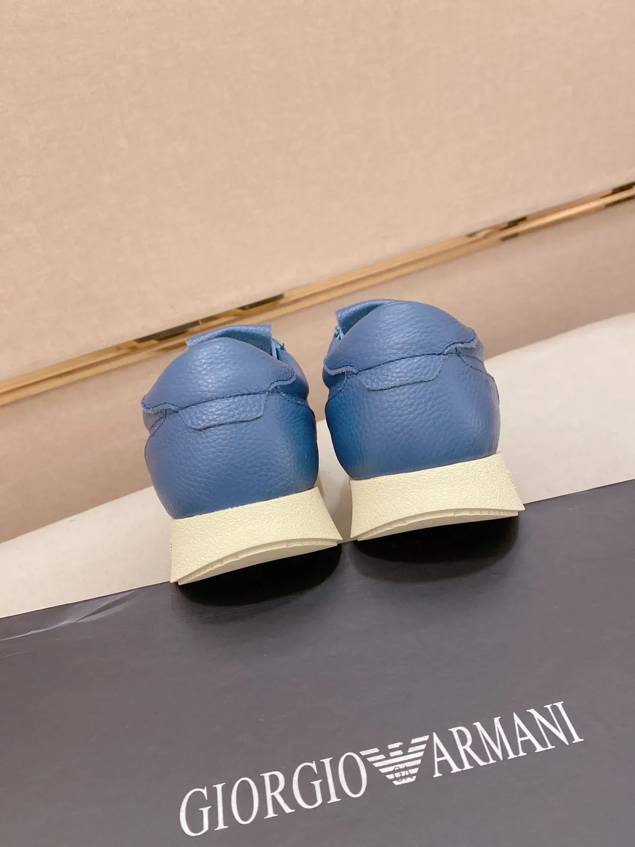 Emporio Armani Blue Leather Lifestyle Sneaker 3