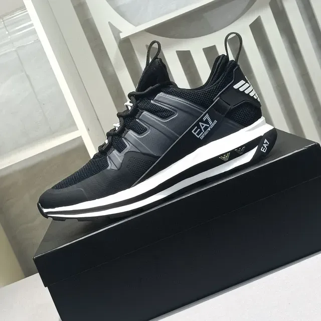 Emporio Armani EA7 Black and Gray Mesh Lifestyle Sneaker 2