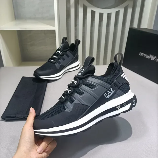 Emporio Armani EA7 Black and Gray Mesh Lifestyle Sneaker 9