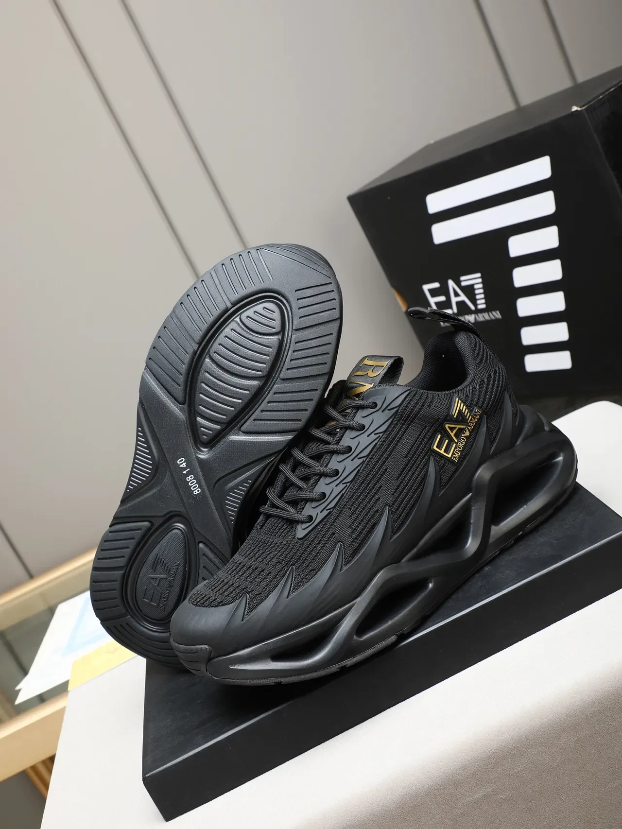 Emporio Armani EA7 Sneaker Lifestyle Noir en Tricot 4