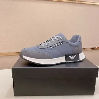 Emporio Armani Gray and White Lifestyle Sneakers