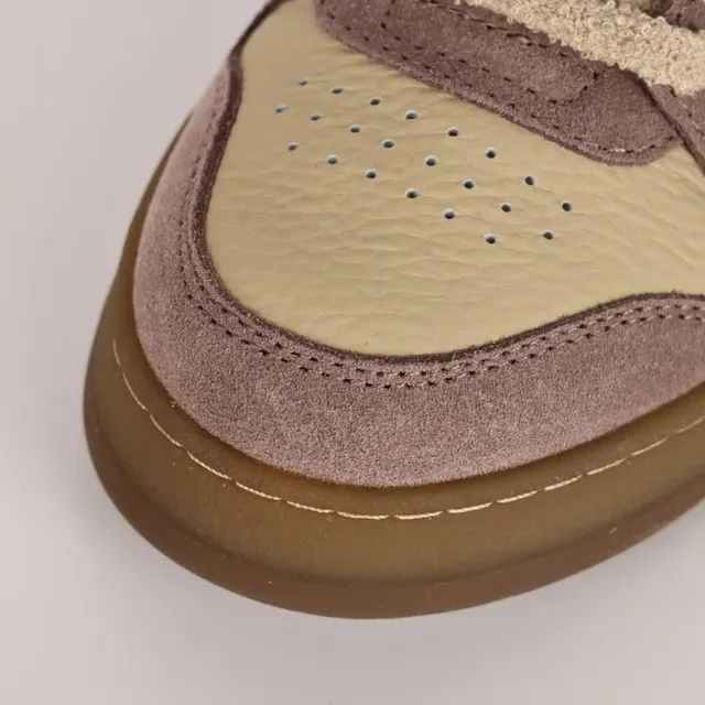 Fendi Beige Brown Low-Top Mixed-Material Upper Sneakers 5