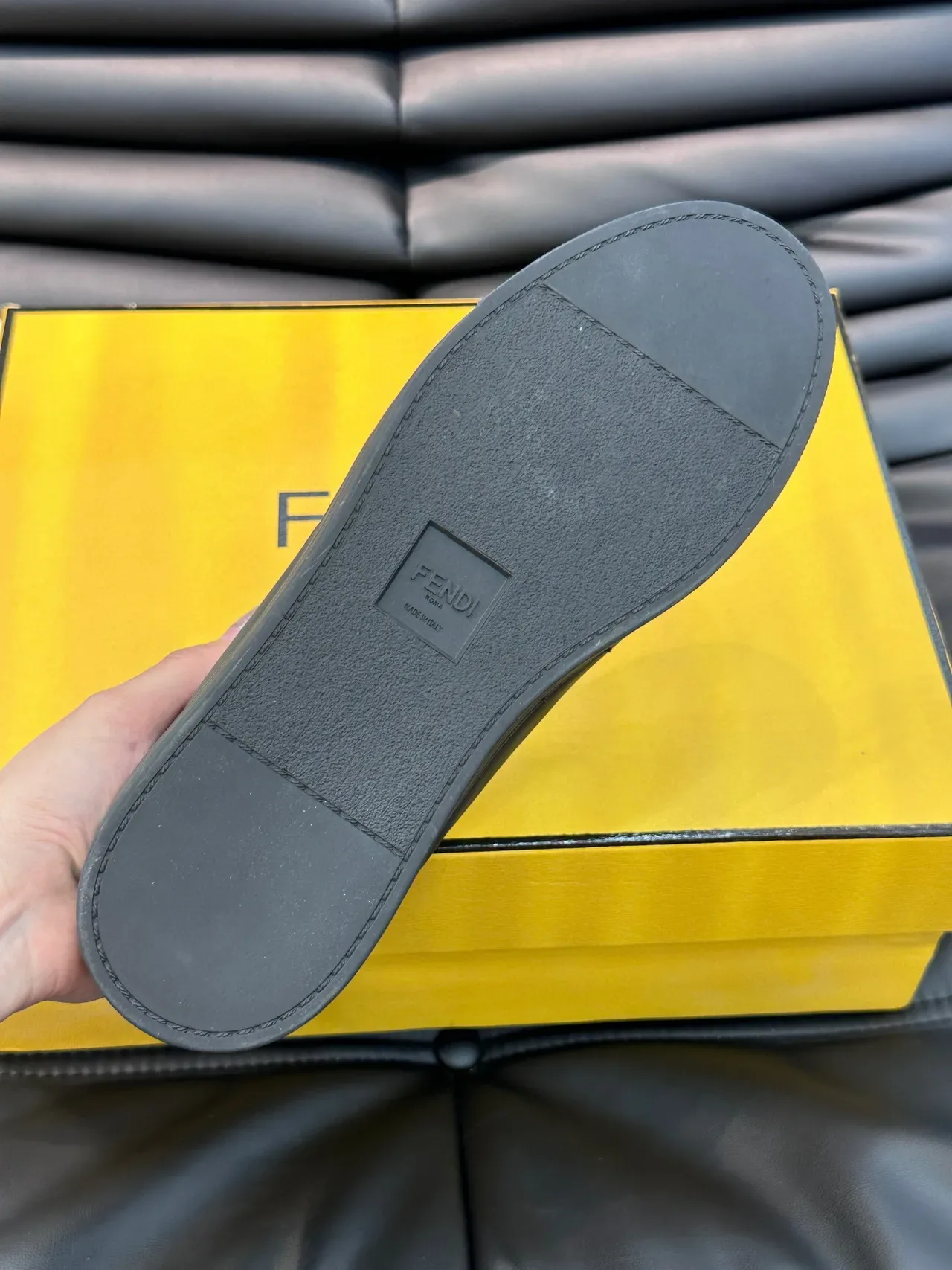 Fendi Black Monochrome Smooth Leather-Like Upper Lifestyle Sneakers 3