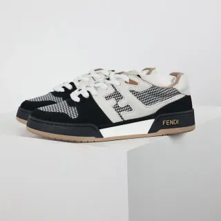Fendi First Houndstooth and Suede Lifestyle Sneakers