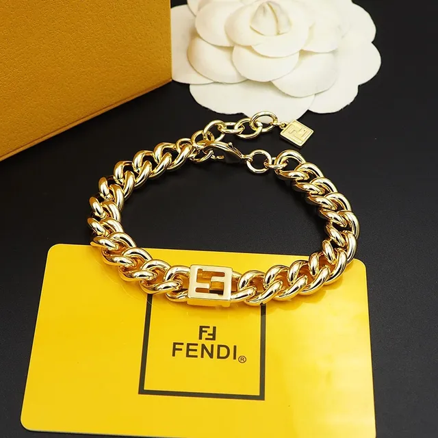 Bracelet Fendi Forever Chaîne Épaissie Dorée 2