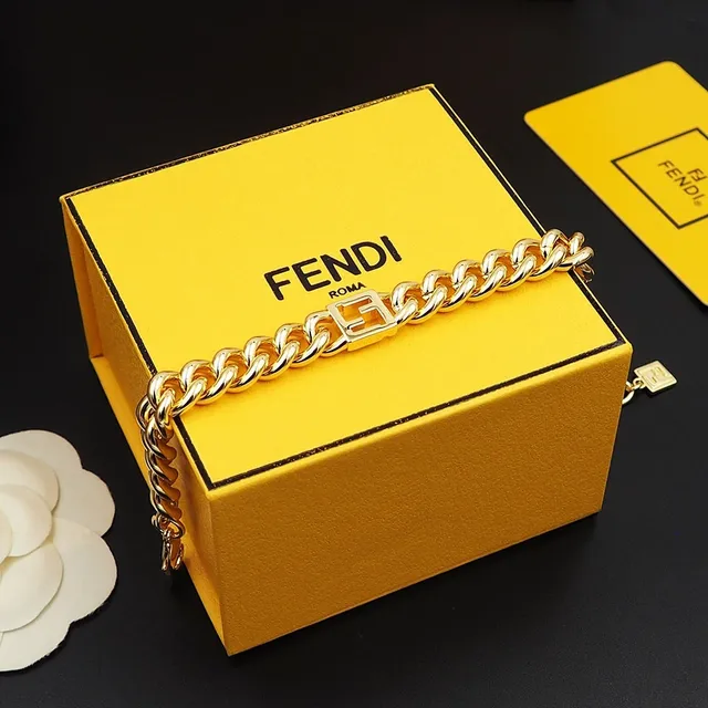 Bracelet Fendi Forever Chaîne Épaissie Dorée 5