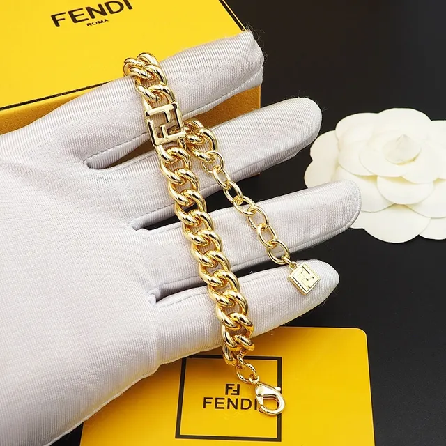 Bracelet Fendi Forever Chaîne Épaissie Dorée 6