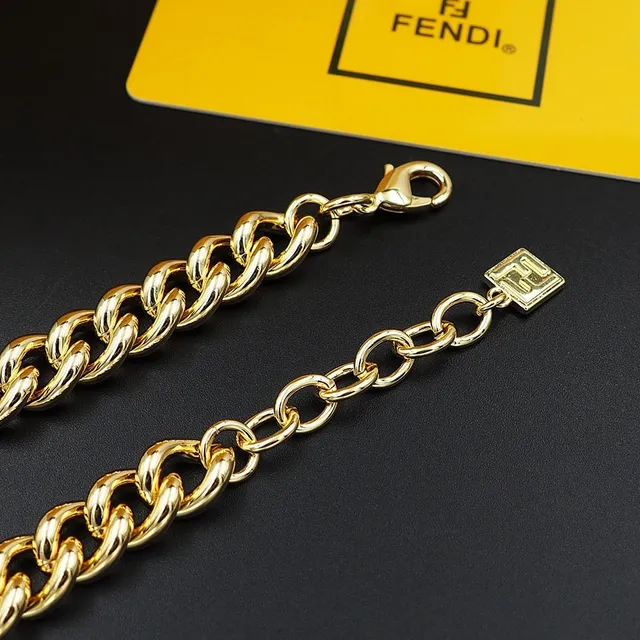 Bracelet Fendi Forever Chaîne Épaissie Dorée 7