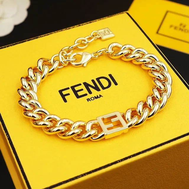 Bracelet Fendi Forever Chaîne Épaissie Dorée 8