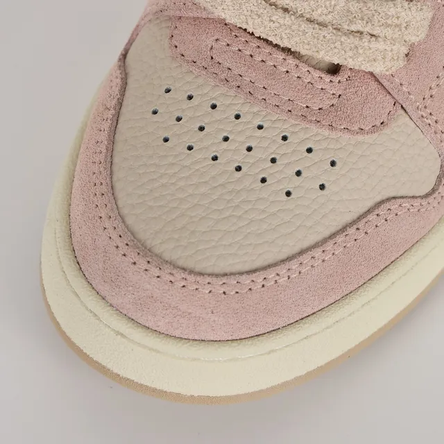 Fendi Tênis de Cano Alto Rosa Bege de Camurça e Couro Panelada Lifestyle Sneakers 5