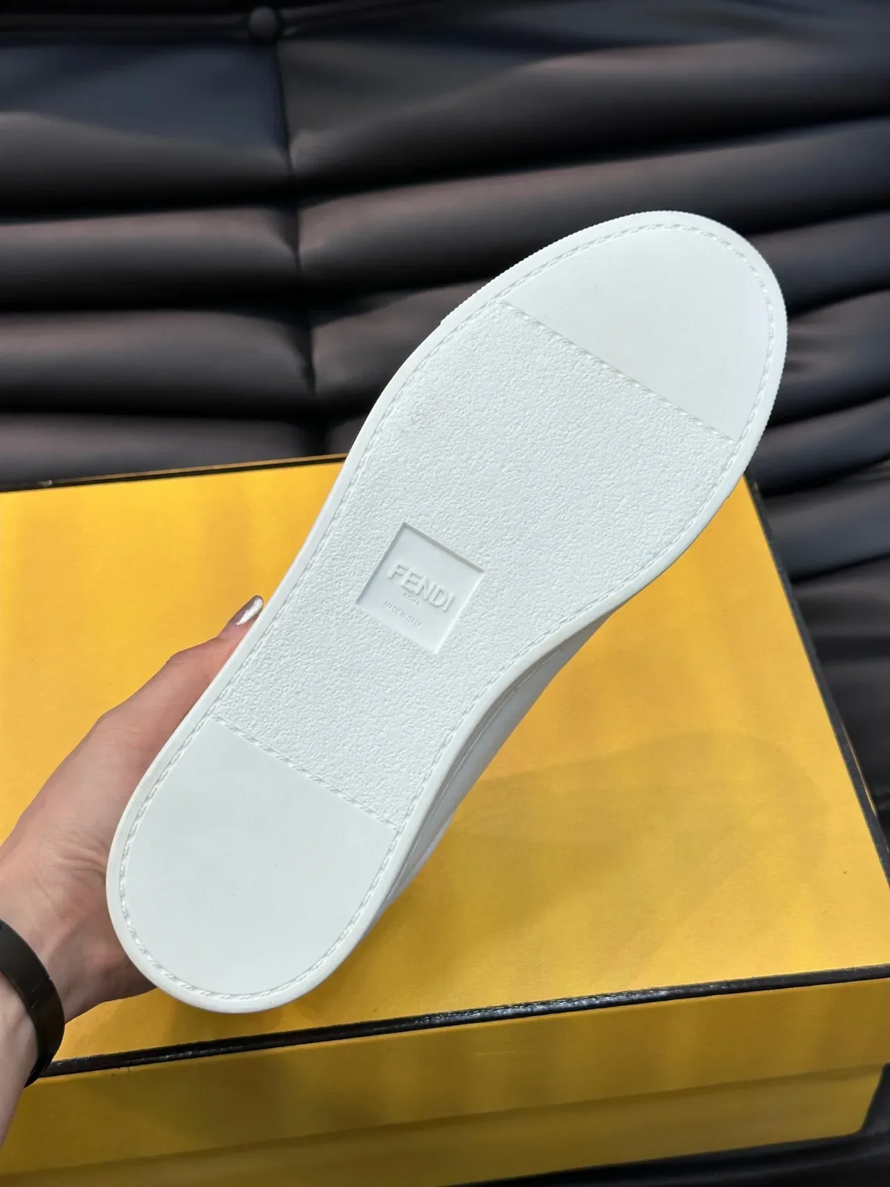 Fendi White Low-Top Leather Sneakers 2