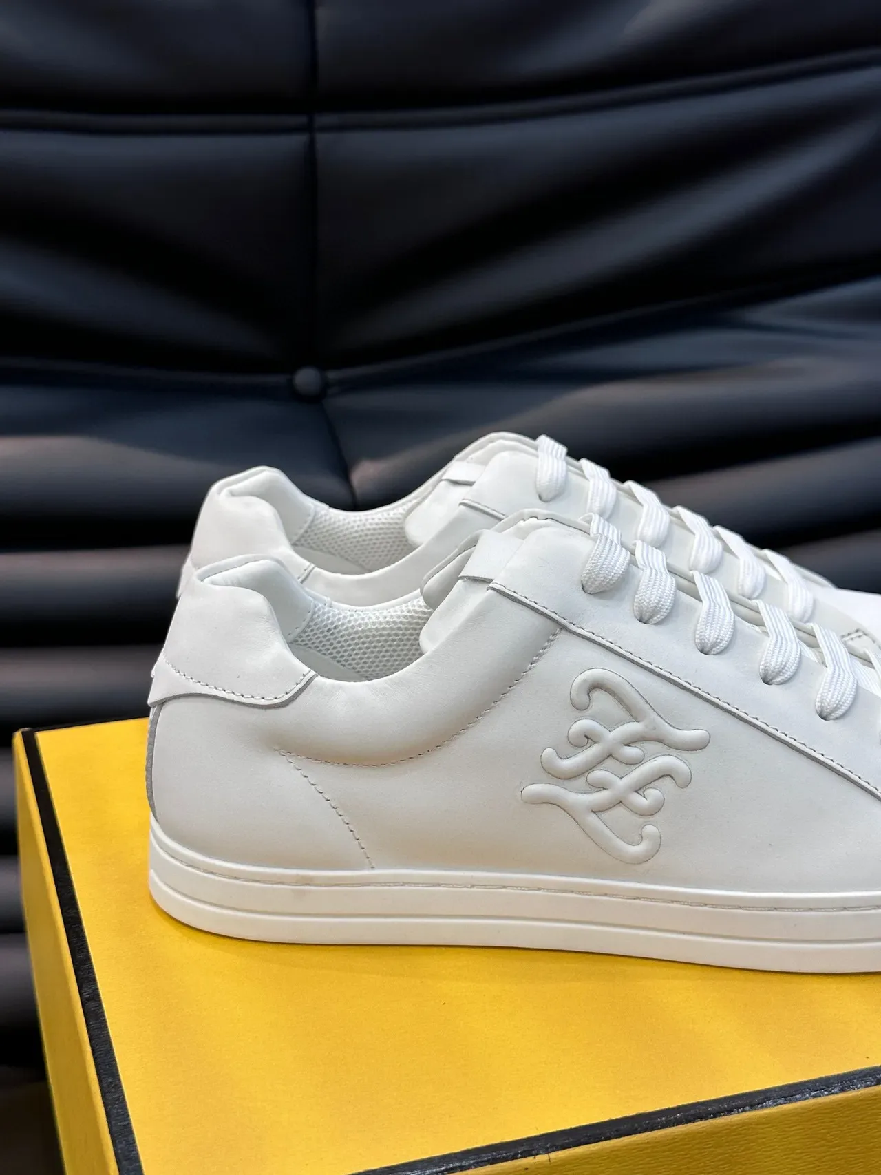 Fendi White Low-Top Leather Sneakers 6