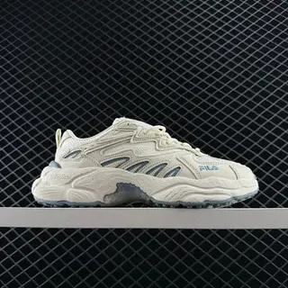Fila Fern Beige and Blue Layered Chunky Sneakers