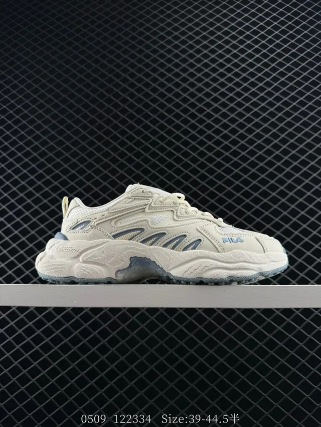 Fila Fern Beige and Blue Layered Chunky Sneakers 6