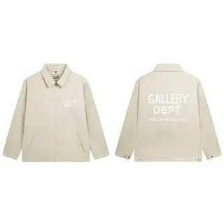Gallery Dept Utility Beige White Collared Zip-Front Jacket