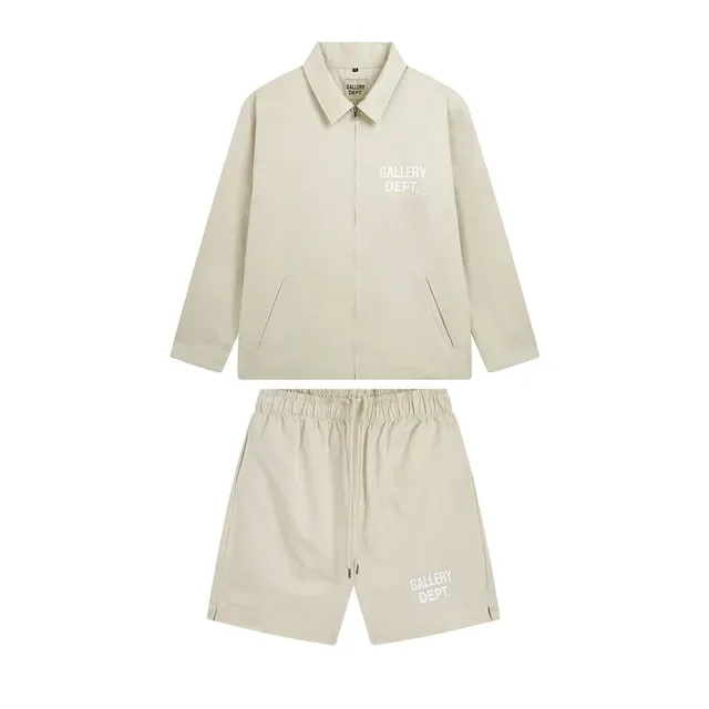 Gallery Dept Utility Beige White Collared Zip-Front Jacket 2
