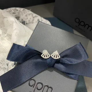 apm Monaco Fan-Shaped Pavé Stud Earrings