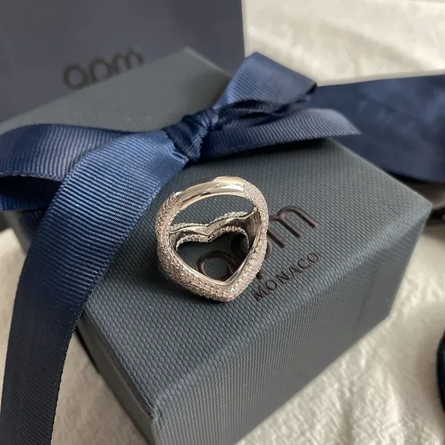 apm Monaco Open Heart Pavé Ring 6