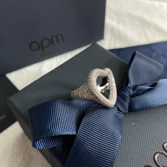 apm Monaco Open Heart Pavé Ring 7