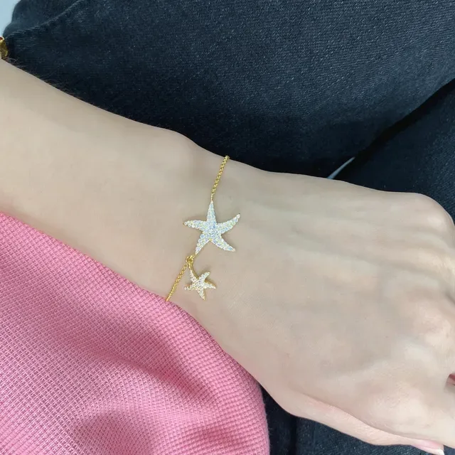 apm Monaco Starfish Pavé Double Star Charm Bracelet 3