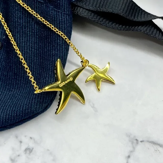 apm Monaco Starfish Pavé Double Star Charm Bracelet 7