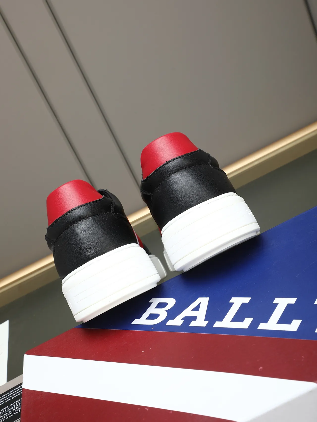 Bally Black Red Leather Upper Striped Side Panel Lifestyle Sneakers 3