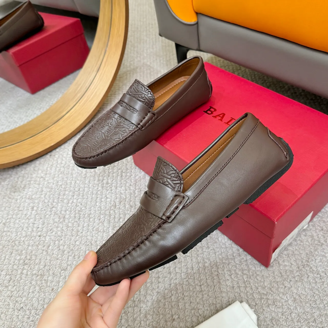 Bally Embossed Monogram Brown Loafer 4