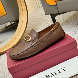 Bally Horsebit Loafer Mocassin Marron Cuir Pebbled Slip-On