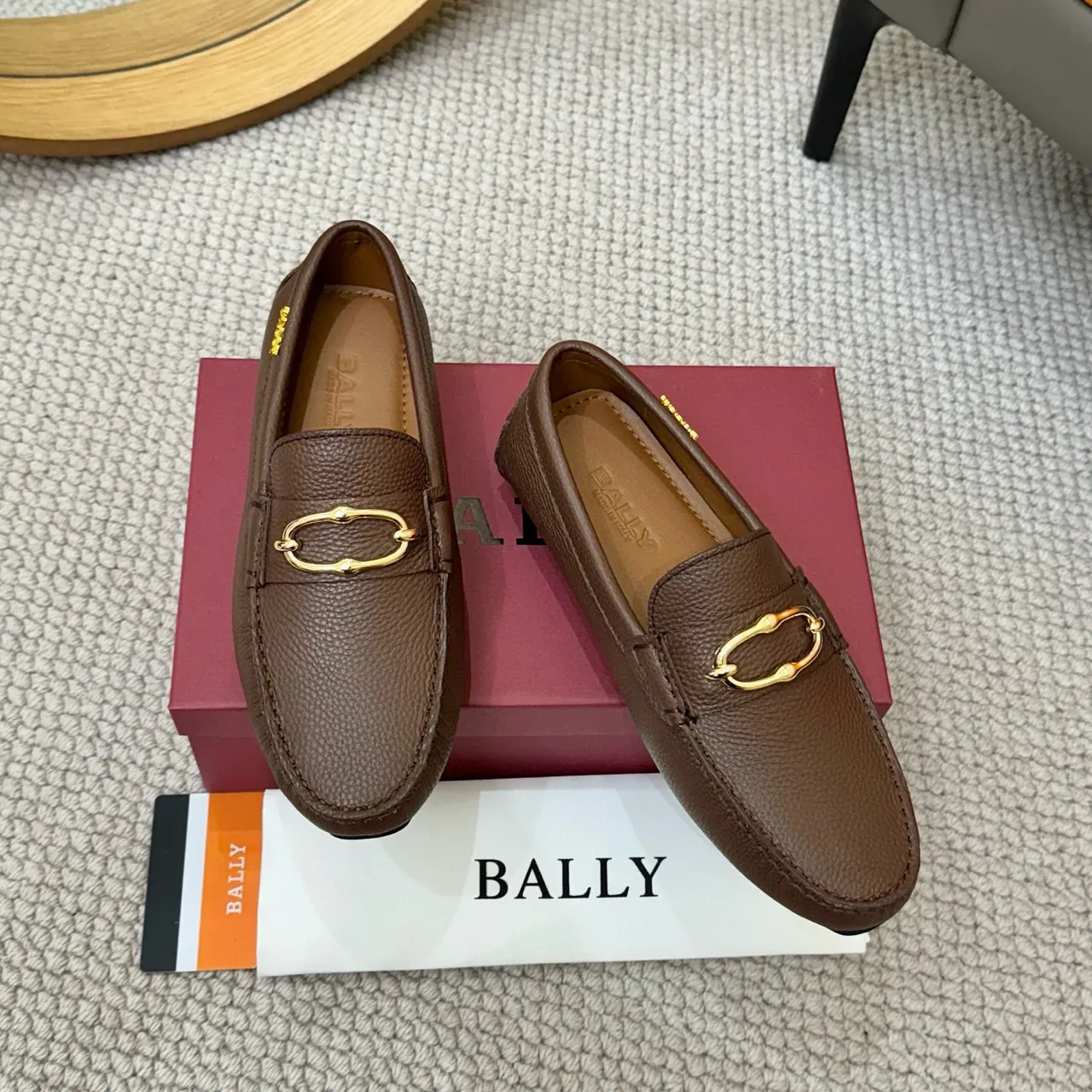 Bally Horsebit Loafer Brown Pebbled Leather Slip-On Loafer 2