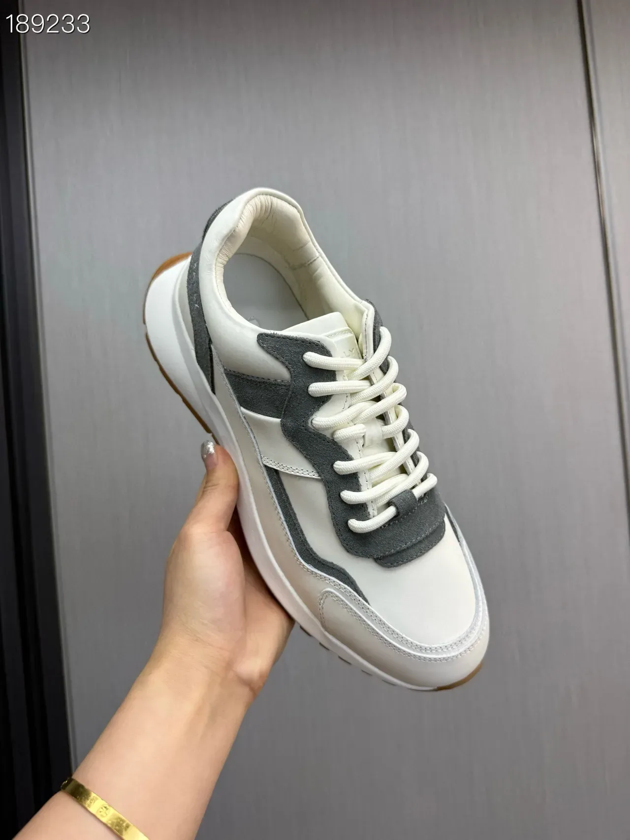 Bally Off-White and Gray Panelled Lifestyle Sneakers 3