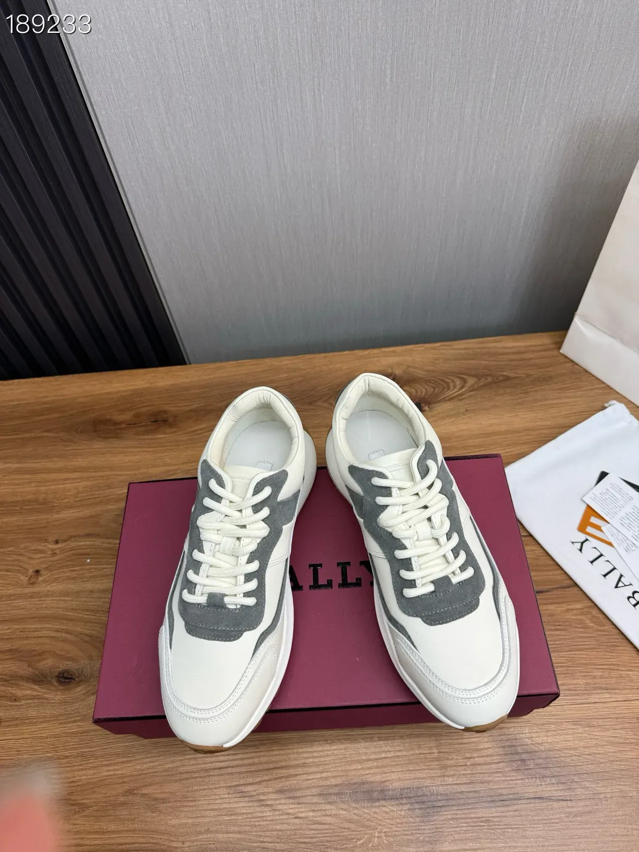 Bally Off-White and Gray Panelled Lifestyle Sneakers 8