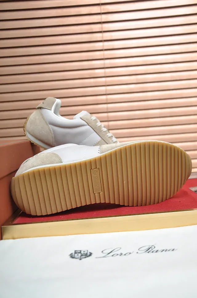 Beige and White Two-Tone Suede Leather Lifestyle Sneaker 3