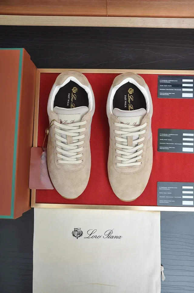 Beige and White Two-Tone Suede Leather Lifestyle Sneaker 5