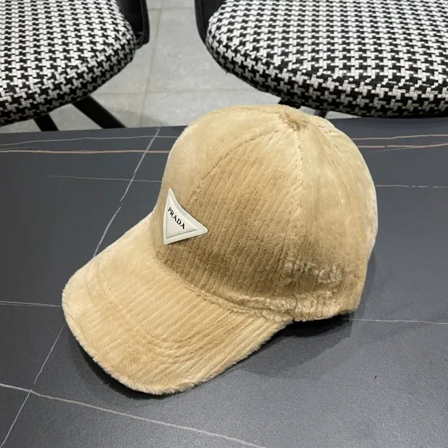 Beige Plush Corduroy Ear-Warming Headband Hat 4