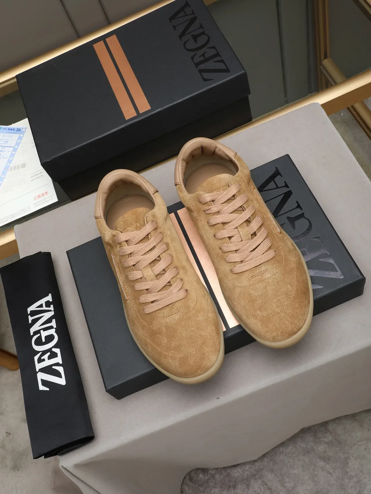 Beige Suede Low-Top Lifestyle Sneaker 2