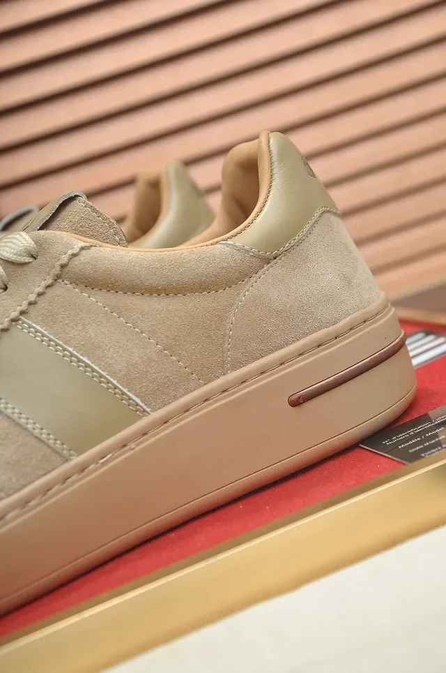 Beige Two-Tone Suede and Leather Lifestyle Sneaker 2