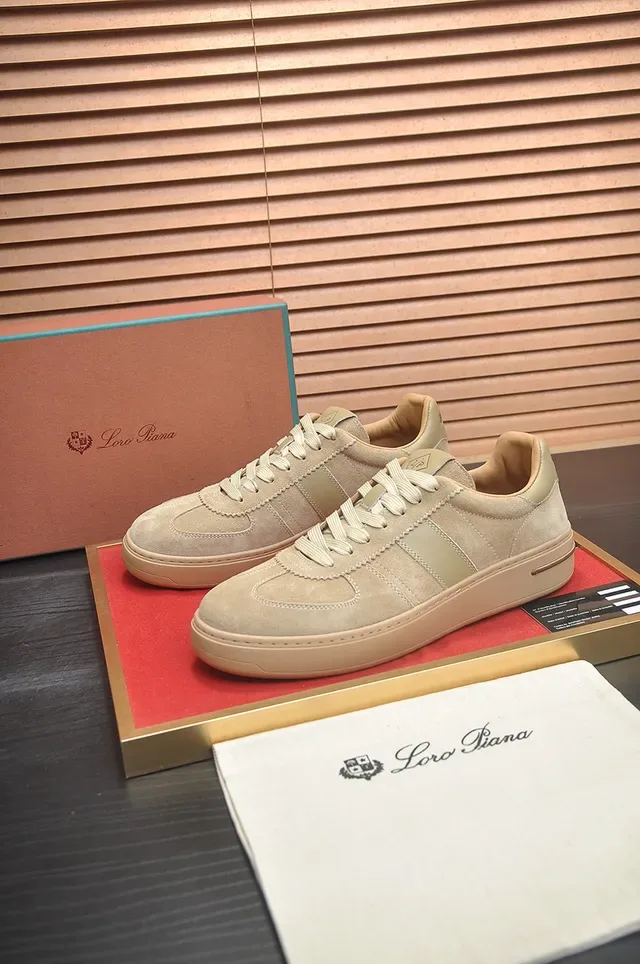 Beige Two-Tone Suede and Leather Lifestyle Sneaker 4