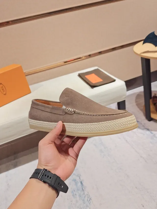 Beige White Suede Upper Espadrille Sole Loafer 4
