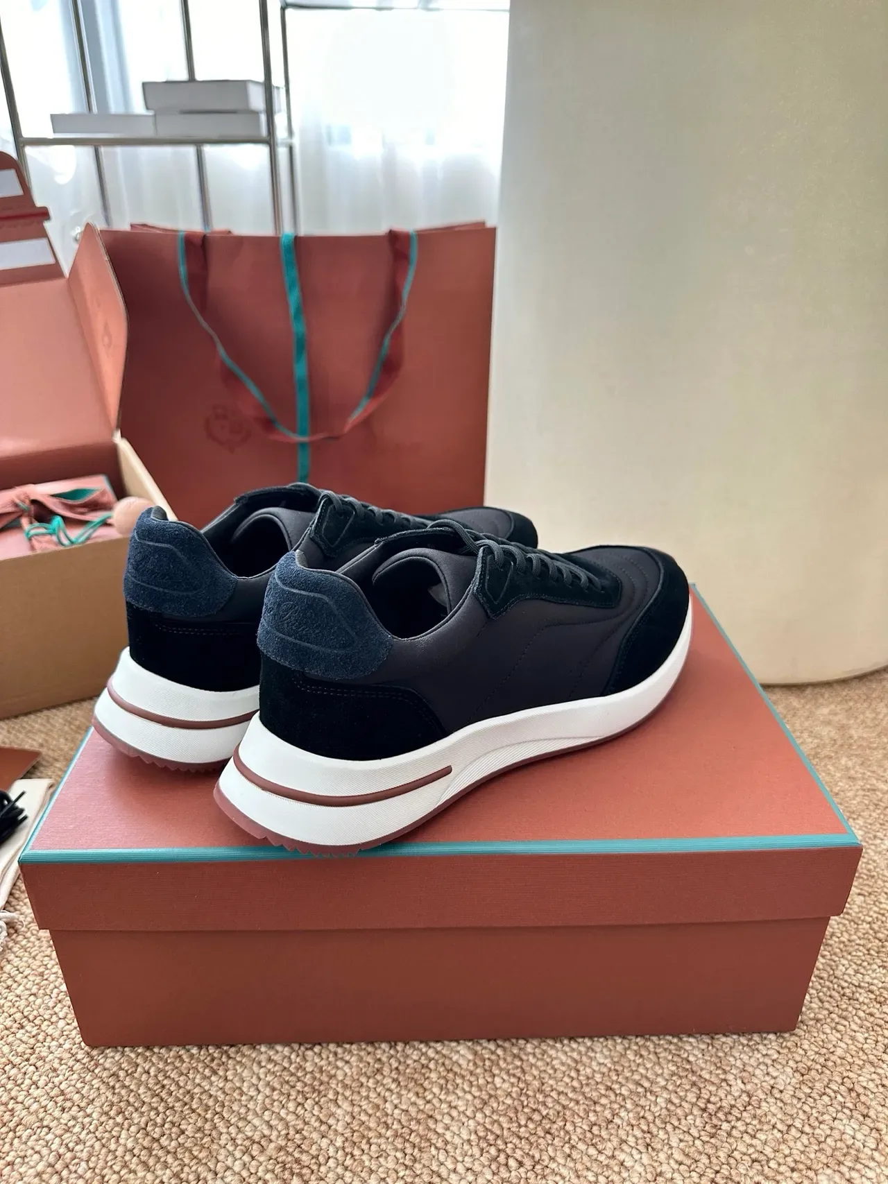 Black and Brown Mixed-Material Lifestyle Sneakers 3