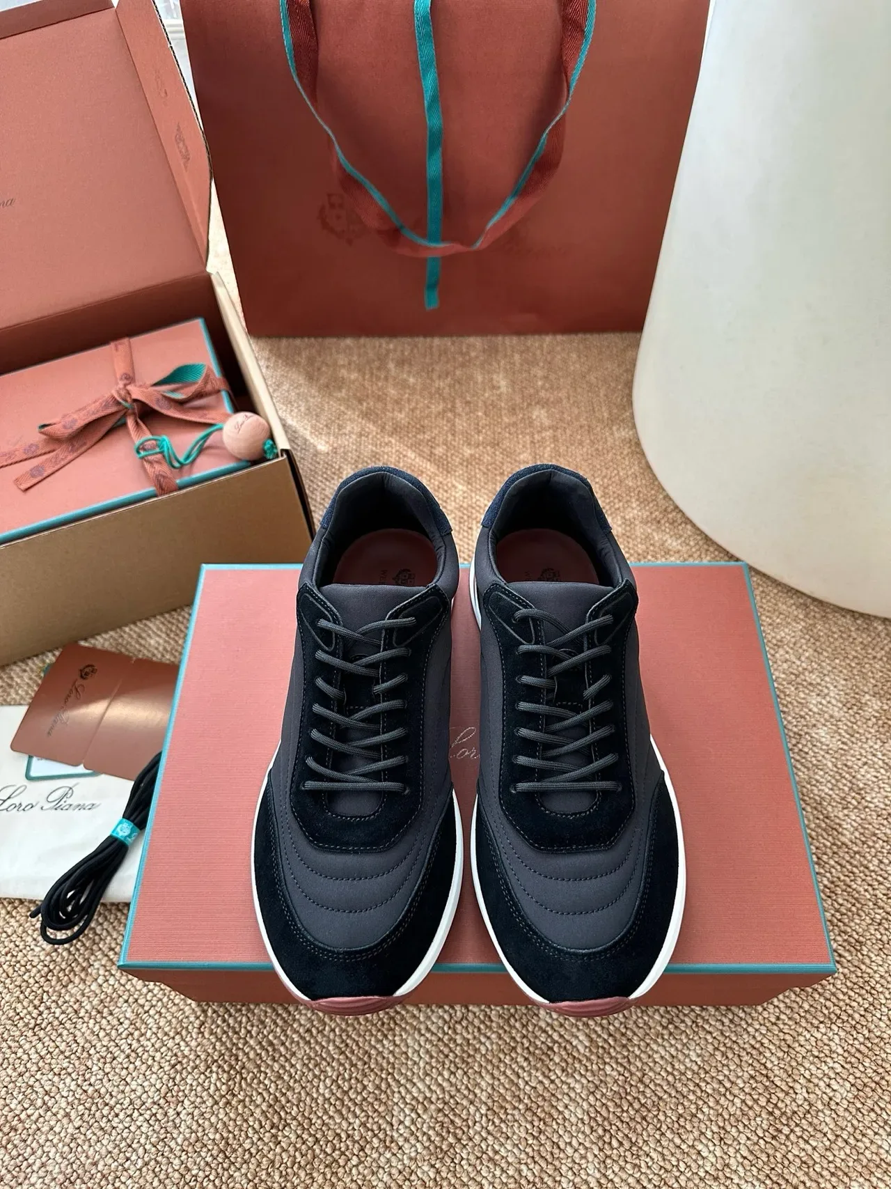 Black and Brown Mixed-Material Lifestyle Sneakers 5