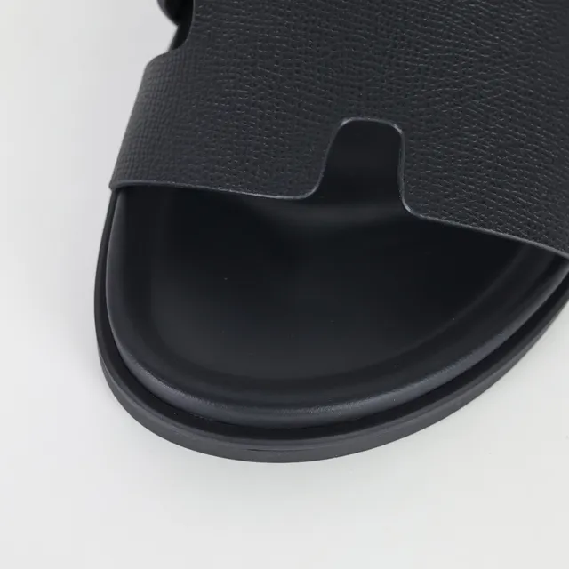 Black and Navy Dual-Strap Slide Casual Sandals 5