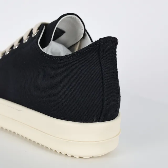 Black and Off-White Canvas Low-Top Lifestyle Sneakers 4