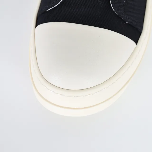 Black and Off-White Canvas Low-Top Lifestyle Sneakers 5