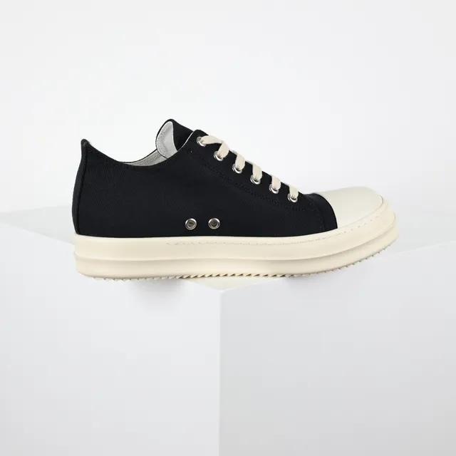 Black and Off-White Canvas Low-Top Lifestyle Sneakers 7